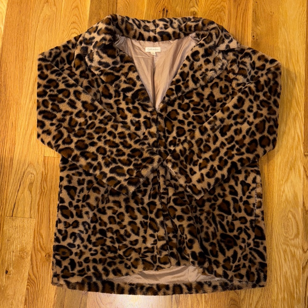 Leopard Print Faux Fur Jacket